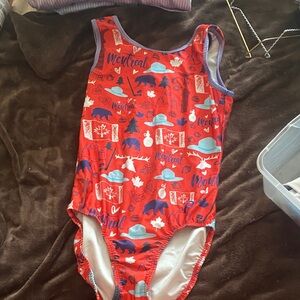 Red Montreal Themed leotard